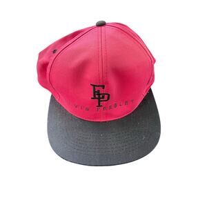Vintage SnapBack Elvis Presley Hat J Hats Pink/Black-NOS